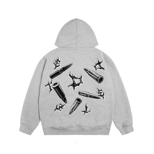 BULLETS GRAY HOODIE